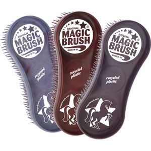 Kerbl Originele Magic Brush borstelsets paardenborstel paardenverzorging massageborstel wildberry gerecycled 3-delige set