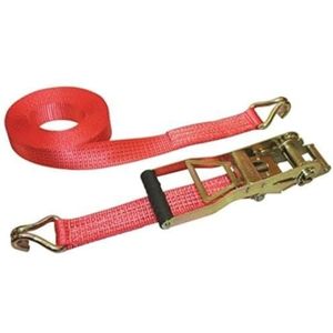 Kerbl 37173 sjorband, 8 m / 50 mm Ergo, 2500/5000 kg lange hendeltoebrak, rood