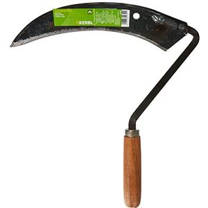 KERBL Sensenchikel 50340 Handgesmeed (Zenzensnijder met snijbescherming & houten handvat, 33 x 33 x 3,5 cm Zes Gereedschap)