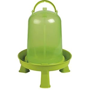 Kerbl Kunststof drinkbakken met pootjes met handvat en bajonetsluiting, voor gevogelte (kuiken/kippen/eenden), groen (5,0 l)