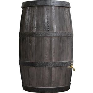 Regenton 500L Woody XL vat | Houteffect | Whiskey vat | Kunststof ton met houtnerf