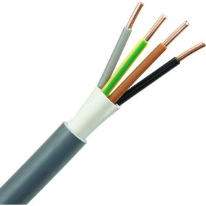 siwitec NYM-J kabel, 5 x 10 mm², mantel, installatiekabel, kabel voor vochtige ruimtes in grijs, precies op maat gesneden per meter in professionele kwaliteit, lengte (huidige selectie) = 11 meter