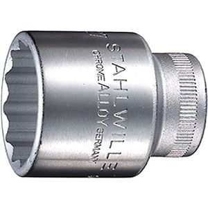 STAHLWILLE Nr. 50 dopsleutelinzet 1/2 inch (12,5 mm) sleutelbreedte 36 mm L.52 mm AS-drive, HPQ®-hoogwaardig staal, verchroomd