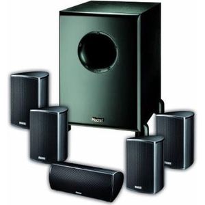 Magnat - Needle 5000X1 - Set van 4 Satelliet Speakers en Subwoofer - Zwart - Aluminium