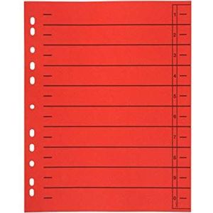 Schäfer Shop Select Trennblätter, mit Taben, DIN A4- Format, Linienaufdruck, Universallochung, 100 Stück, rot
