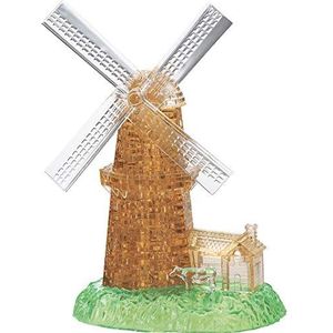 Crystal Puzzel | 3D windmolen | transparant design | 64 delen | bouwpakket voor kinderen en volwassenen HCM Kinzel