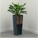 Pflanzgefäß locon groove, weiß Rillenoptik, ø 30 x 30,5 cm Kunststoffgefäß mit Einsatz