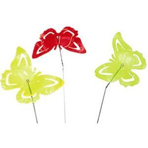 Siena Garden Zonnevanger set vlinder, 3-delig, acrylglas, 17,8 x 17,8 x 95 cm, meerkleurig