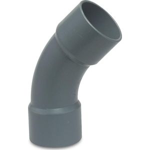 Mega Bocht 45° PVC-U 90 mm lijmmof 10bar grijs type handgevormd