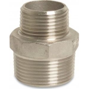 Zeskant Verloopnippel - Fig.245 - RVS - buiten/buiten - 3/4" x 1/2"