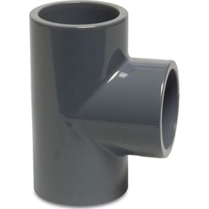 Mega T-stuk 90° PVC-U 12 mm lijmmof 16bar grijs