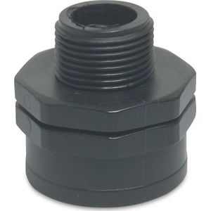 Pijpnippel PVC 3/4"" buitendraad 10bar grijs 300 mm