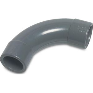 Mega Bocht 90° PVC-U 32 mm lijmmof 16bar grijs
