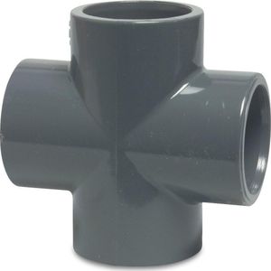 Mega Kruisstuk PVC-U 32 mm lijmmof 16bar grijs