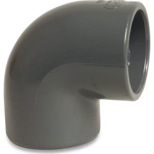 Mega Knie 90° PVC-U 40 mm lijmmof 16bar grijs KIWA