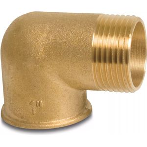 Messing knie-bocht binnen x buitendraad 1½”