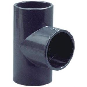 Mega T-stuk 90° PVC-U 110 mm lijmmof 16bar grijs