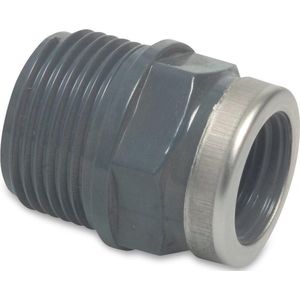 Reduzierstück verstärkt, pvc-u, 1 Zoll ag x 3/4 Zoll IG,10 bar, grau - Profec
