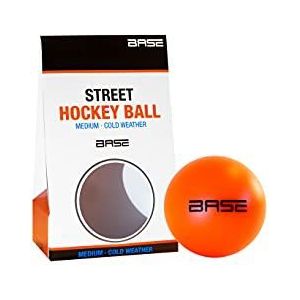 Base Uniseks hockeybal, gemiddelde hardheid, geschikt voor skates tot -10 °C, oranje, 6,5 cm