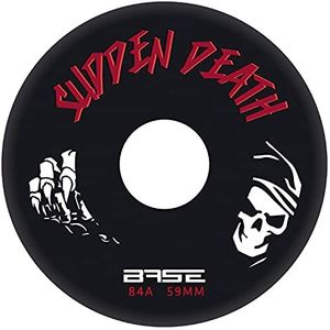 Base Uniseks – volwassenen inlinerruller til døre bas outdoor skates Pro Sudden Death set van 4 rollen 76 mm 84 A H Rte extreem duurzaam, zwart, EU