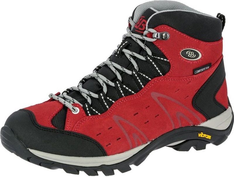 Brütting - Mount Bona High - Wandelschoenen - Rood - Zwart - Suède Leder