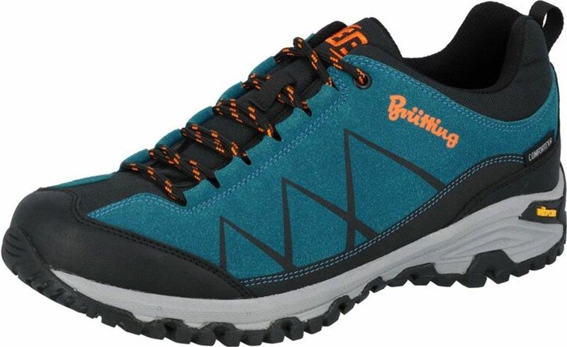 Bruetting - Kansas - Uniseks Halfhoge Wandelschoenen - Petrol/Zwart/Oranje - Synthetisch