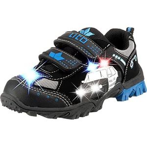 Lico Chief V Blinky Uniseks, kinderen Sneakers, Zwart/koningsblauw/zilver, 33 EU