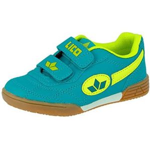 LICO Bernie V Zaalsportschoen uniseks-kind, Petrol / limoen, 28 EU