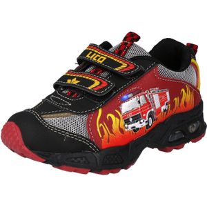 Lico Hot V Blinky Sneakers voor jongens, rood/zwart/geel, 31 EU, rood/zwart/geel.