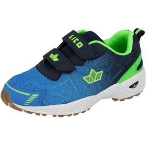 LICO Flori V uniseks-kind Sneakers , Blauw / marineblauw / limoen, 35 EU