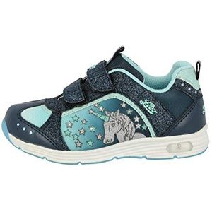 Lico Unicorn V Blinky Meisjes Sneakers, Marineblauw/turquoise, 22 EU