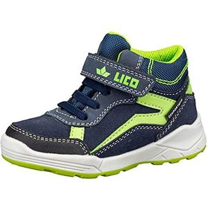 Lico Nabudo VS Uniseks, kinderen Sneakers, Marineblauw/limoen, 28 EU