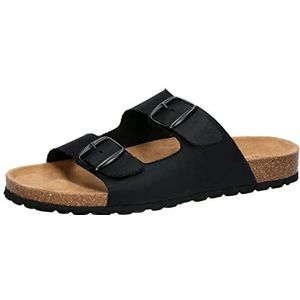 Lico Unisex Bioline Twice Vegan pantoffels, zwart, 45 EU