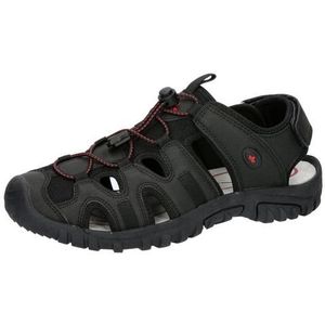 Lico Uniseks Makira sandalen, zwart/rood, EU 44, zwart, rood, 44 EU