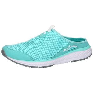 Lico Sun Sabot Slipper, voor dames, turquoise/wit, 36 EU, Turquoise wit, 36 EU