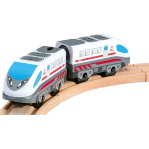 Bino Trein High Speed B/o Junior 50 X 18 X 30 Cm Cm Wit/grijs