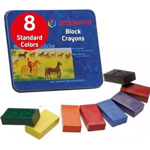 Stockmar - Waskrijt Blokken - 8 Kleuren - Bijenwas - In Metalen Etui