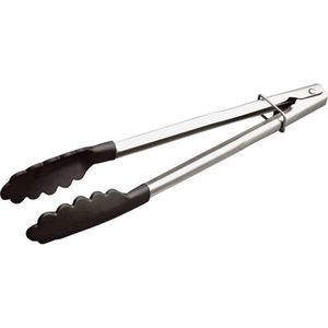 homiez Barbecuetang multitang Minigrip roestvrij staal zwart/zilverkleurig 18 cm