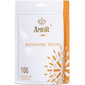 AMOR Neon Premium Condooms, Oplichtende condooms, Ø 53 mm, Verpakking van 100