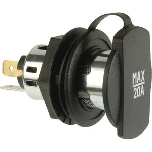 ProCar 68140801 Power-contactdoos met spanhuls zwart Stroombelasting (max.): 20 A Geschikt voor Sigarettenaanstekerstek