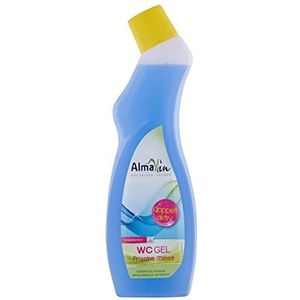 AlmaWin Wc-reiniger 750 ml, milieuvriendelijke wc-gel voor toiletten en urinoirs, urinesteenoplosser met pepermuntgeur, tegen kalk, urinesteen enz. I vrij van synthetische geur- en kleurstoffen I