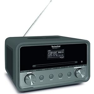 TechniSat Digitradio 584 Stereo DAB+ internetradio (CD-speler, draadloos opladen, Alexa spraakbediening, WLAN, Bluetooth, USB, wekker, equalizer, 2 x 10 watt luidspreker, compact systeem, antraciet