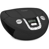 TechniSat Viola CD-1 Draagbare stereo-cd-speler, boombox met praktische handgreep (cd-radio, FM-radio-tuner, bluetooth-ontvangst, 2 x 1 W RMS-vermogen, netvoeding en batterij), zwart