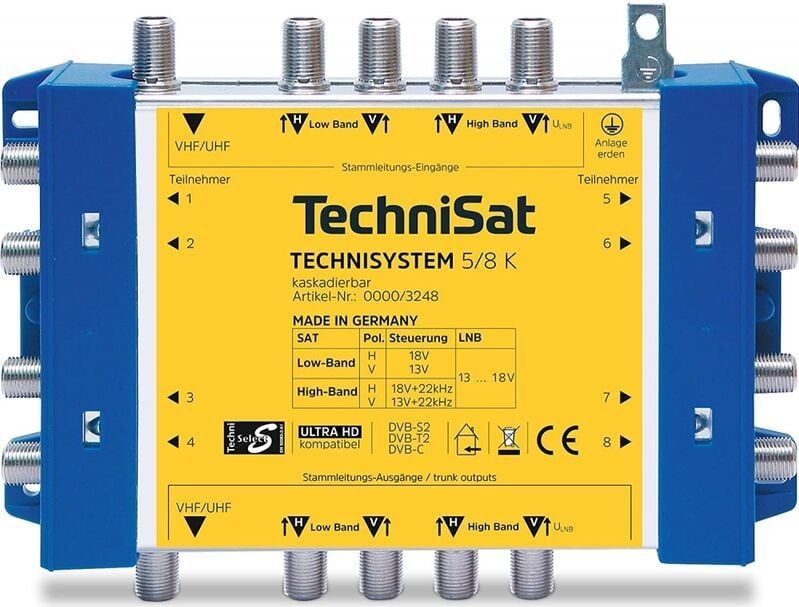 TechniSat - TechniSysteem 5/8 - Multischakelaar - Grijs - Satellietaccessoires