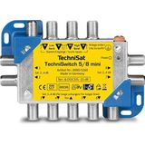 TechniSat TechniSwitch 5/8 mini (Multischakelaar), Satelliet accessoires, Geel, Blauw