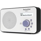 TechniSat 0000/3906 VIOLA 2 draagbare DAB radio (DAB+, FM, luidspreker, hoofdtelefoonaansluiting, twee-regelig display, toetsbediening, klein, 1 watt RMS) wit/zwart