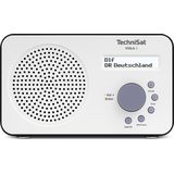 TechniSat 0000/3906 VIOLA 2 draagbare DAB radio (DAB+, FM, luidspreker, hoofdtelefoonaansluiting, twee-regelig display, toetsbediening, klein, 1 watt RMS) wit/zwart