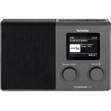 TechniSat TECHNIRADIO 4 IR - compacte internetradio-designradio (DAB+, FM, internet via WLAN, dimbaar kleurendisplay, wekker, equalizer, programmageheugen, 3 W mono-luidspreker) zwart/zilver