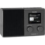 TechniSat TECHNIRADIO 4 IR - compacte internetradio-designradio (DAB+, FM, internet via WLAN, dimbaar kleurendisplay, wekker, equalizer, programmageheugen, 3 W mono-luidspreker) zwart/zilver