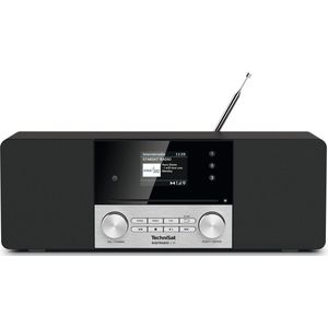 TechniSat Digittradio 3 IR - Stereo DAB radio compact systeem (DAB+, FM, CD-speler, Bluetooth, internetradio, USB, hoofdtelefoonaansluiting, AUX-ingang, wekker, 20 watt RMS) zwart